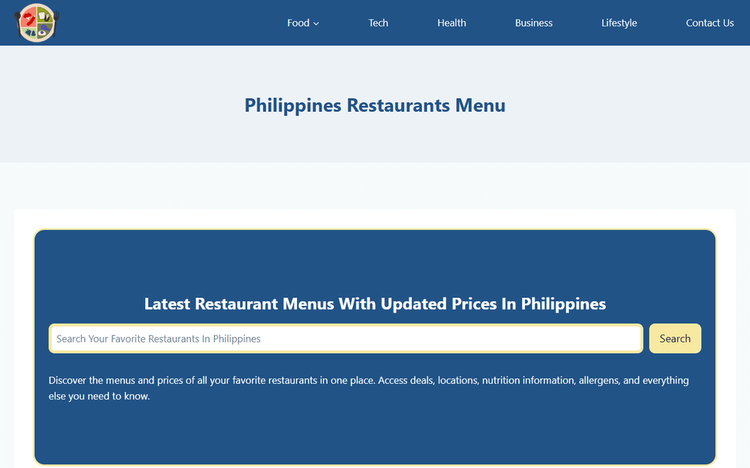 philippinesmenu.com publisher screenshot