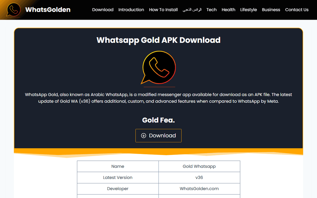 whatsgolden.com publisher screenshot