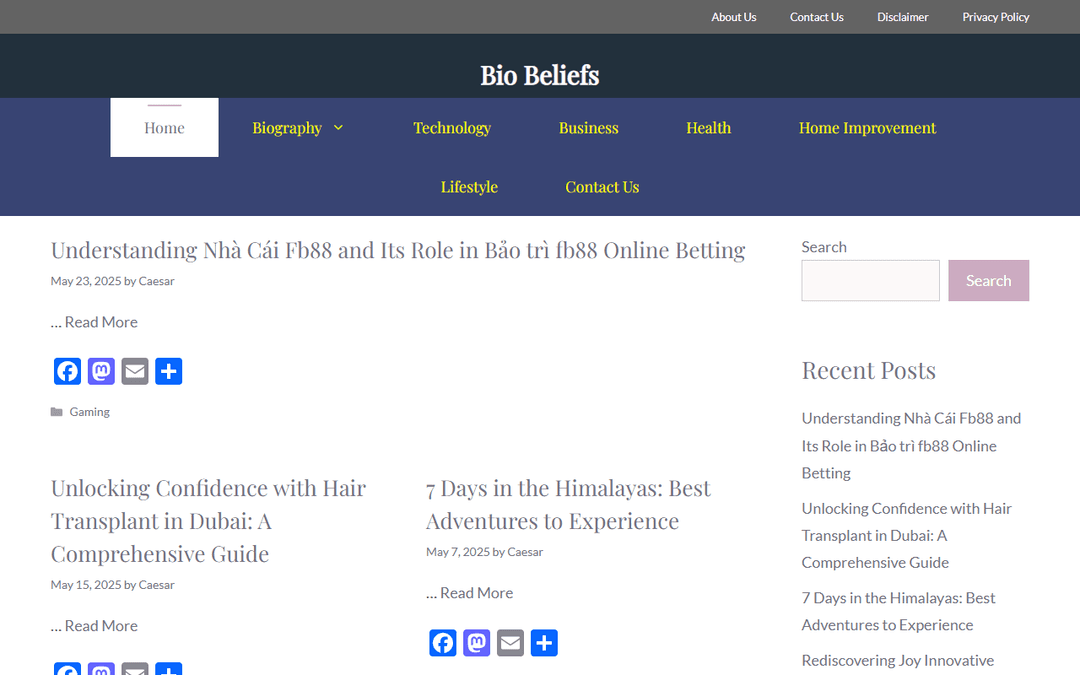 biobeliefs.com publisher screenshot
