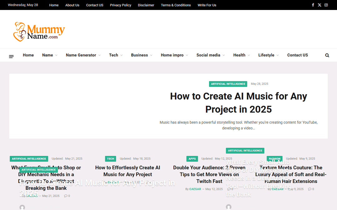 mummyname.com publisher screenshot