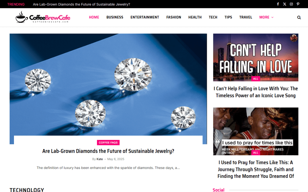 coffeebrewcafe.com publisher screenshot