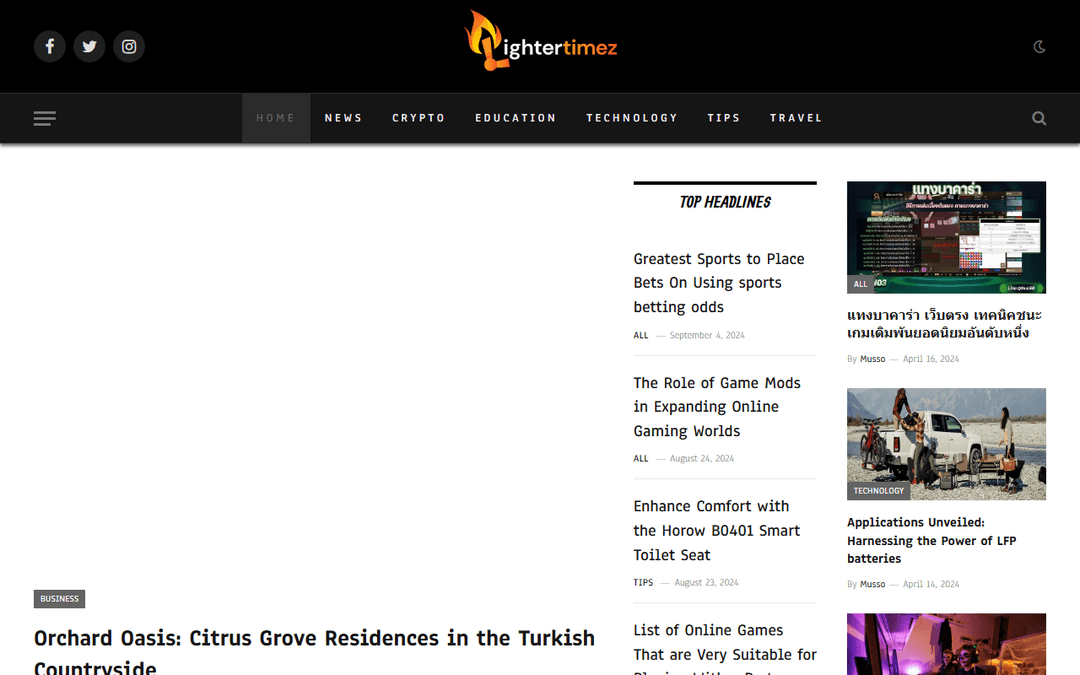 lightertimez.com publisher screenshot
