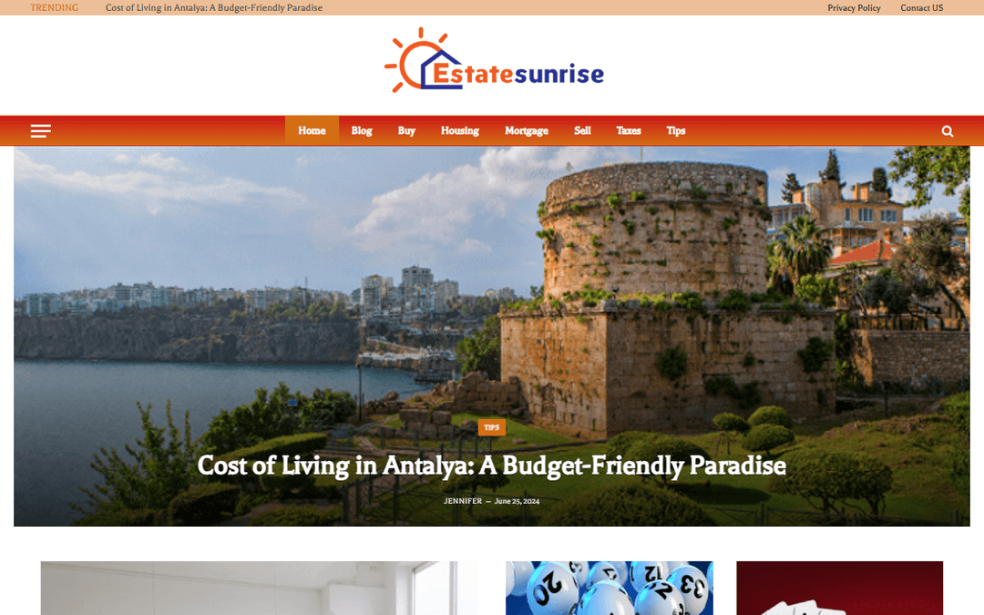 estatesunrise.net publisher screenshot