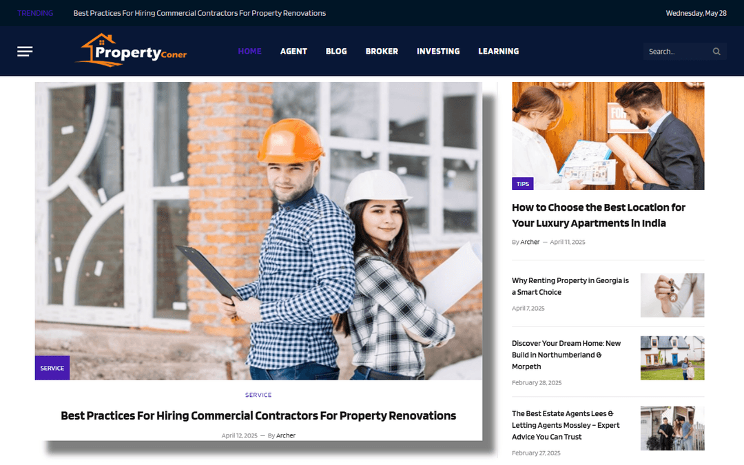 propertyconer.com publisher screenshot