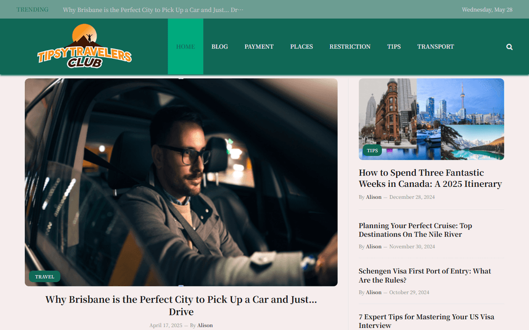 tipsytravelersclub.com publisher screenshot