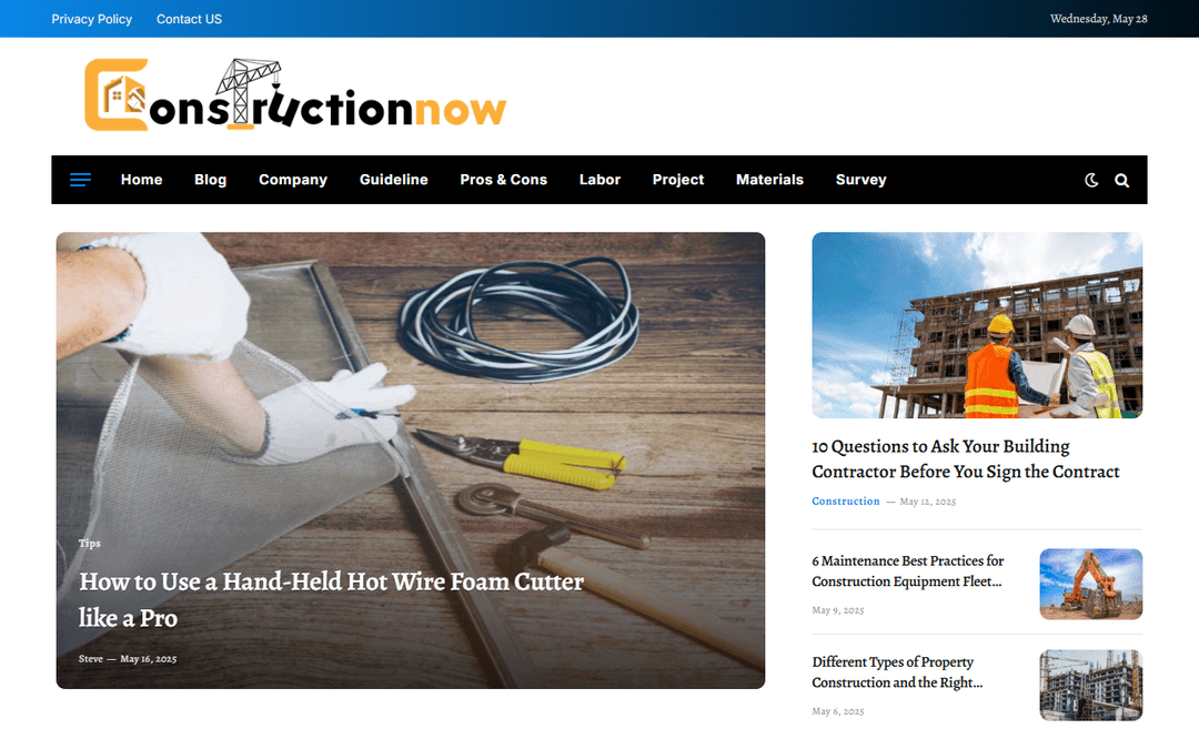 constructionnow.net publisher screenshot