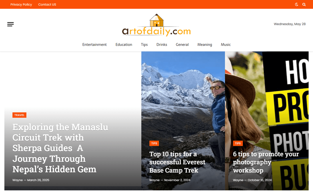 artofdaily.com publisher screenshot