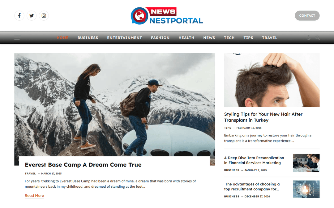 newsnestportal.com publisher screenshot