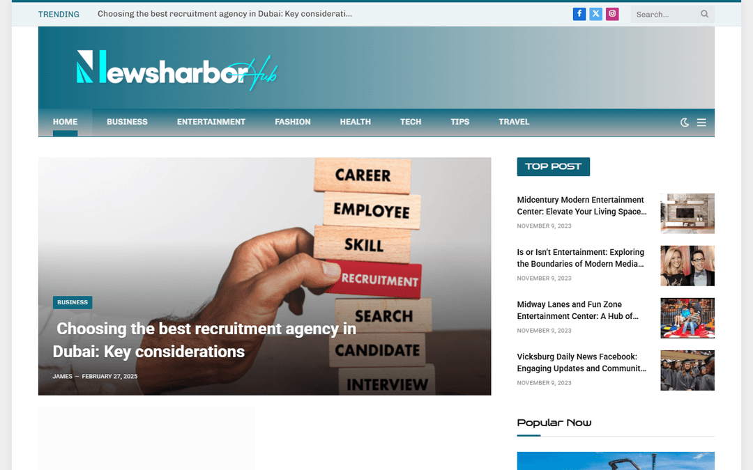 newsharborhub.com publisher screenshot