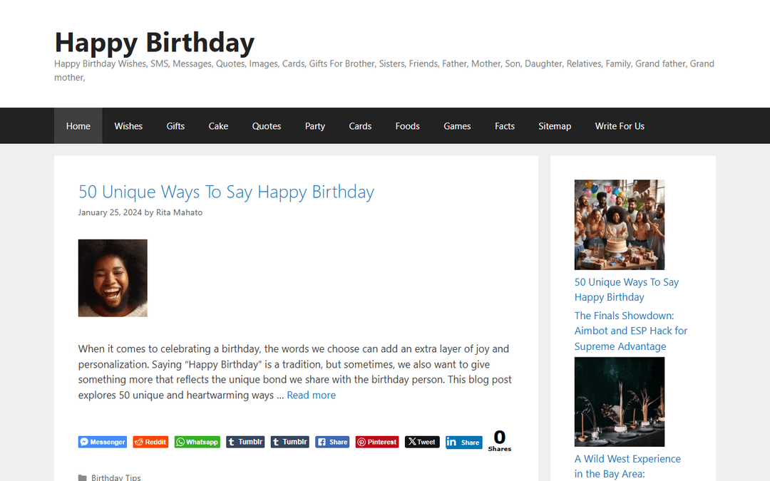 happybirthdayfor.com publisher screenshot