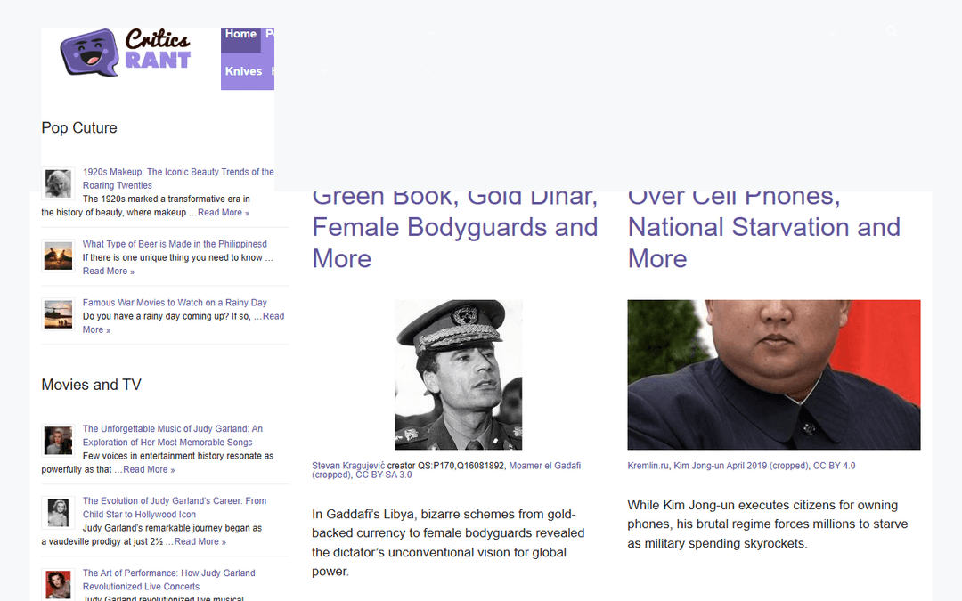 criticsrant.com publisher screenshot