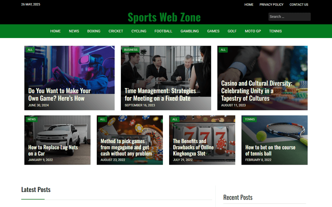 sportswebzone.com publisher screenshot