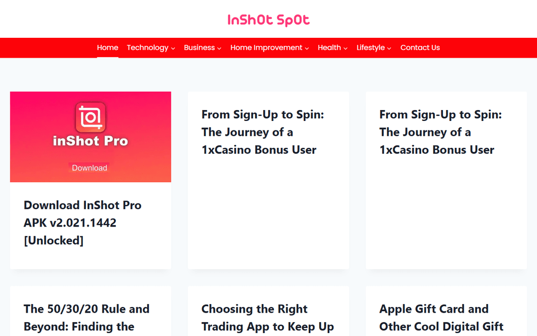 inshotspot.com publisher screenshot