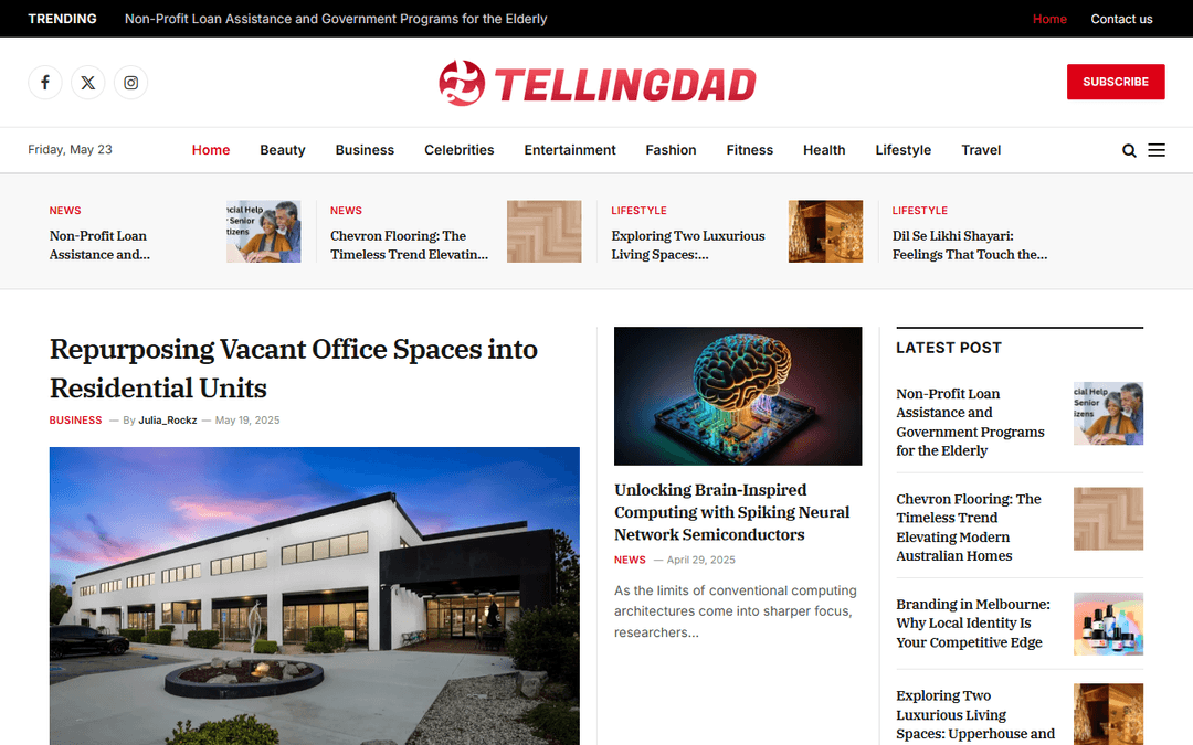 tellingdad.com publisher screenshot