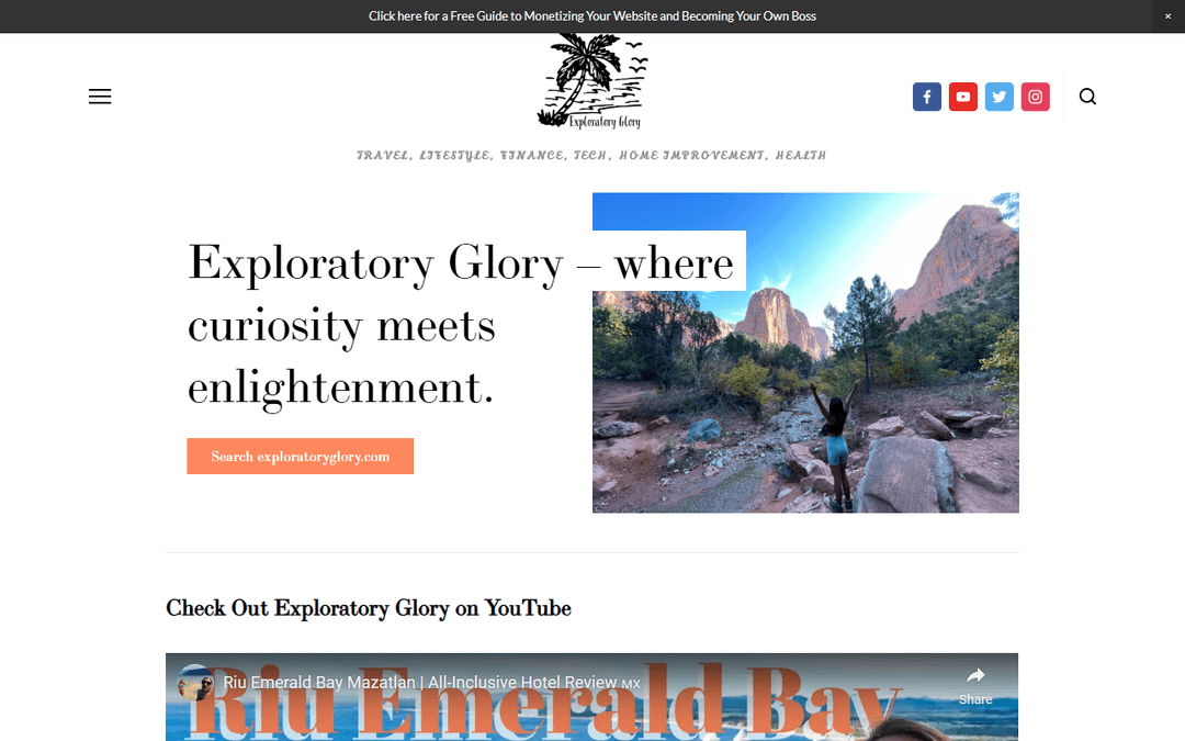 exploratoryglory.com publisher screenshot