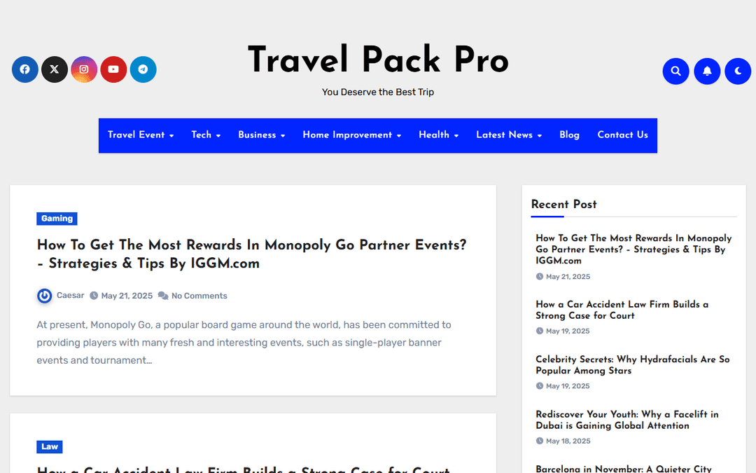 travelpackpro.net publisher screenshot