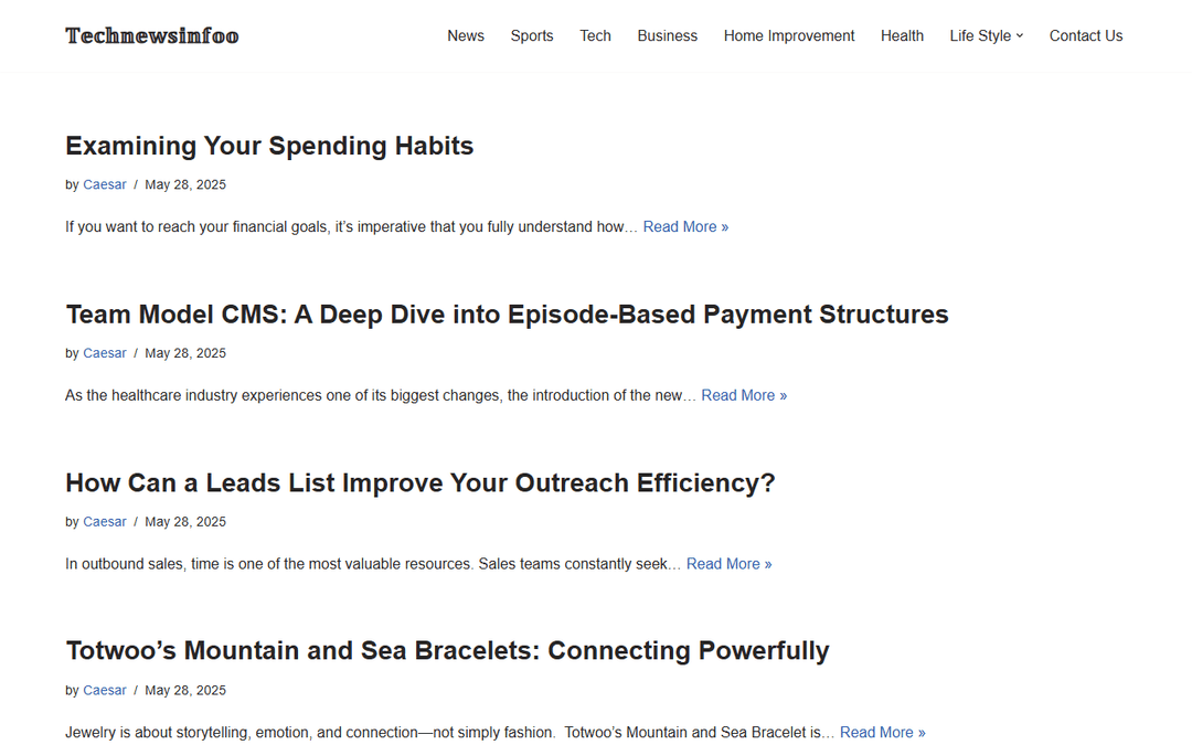 technewsinfoo.com publisher screenshot