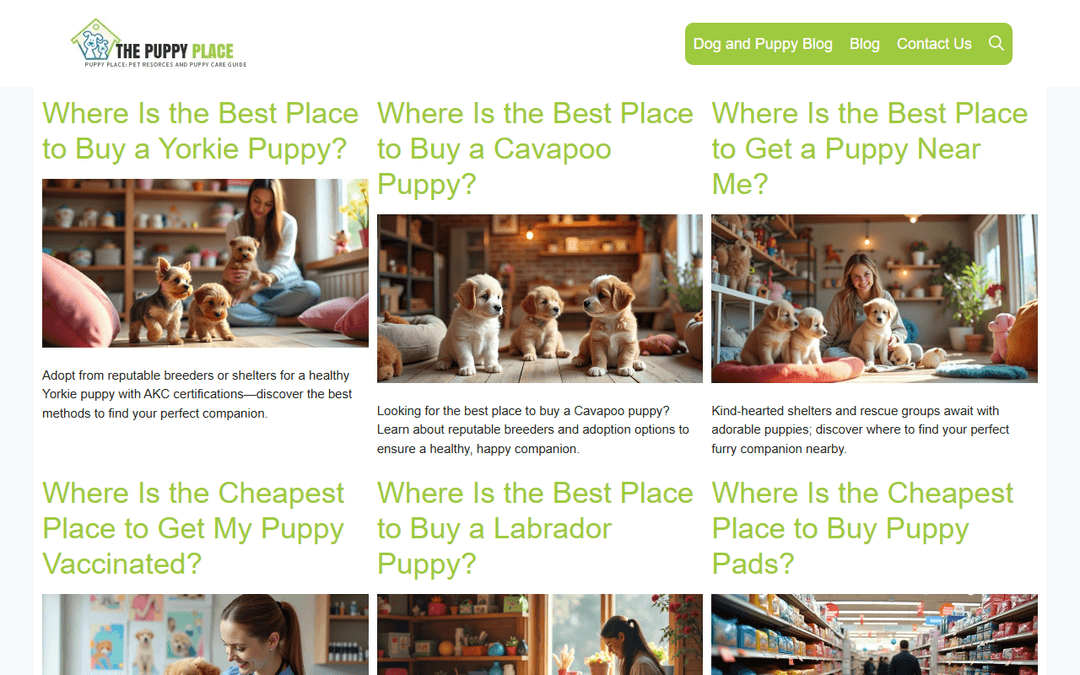 thepuppyplace.org publisher screenshot