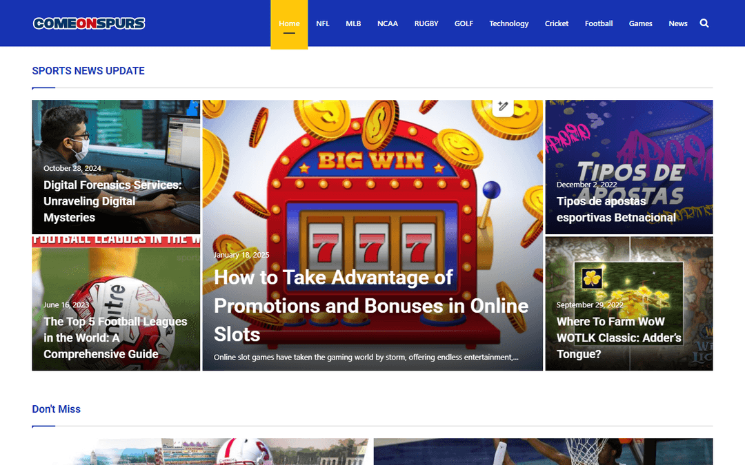 comeonspurs.com publisher screenshot