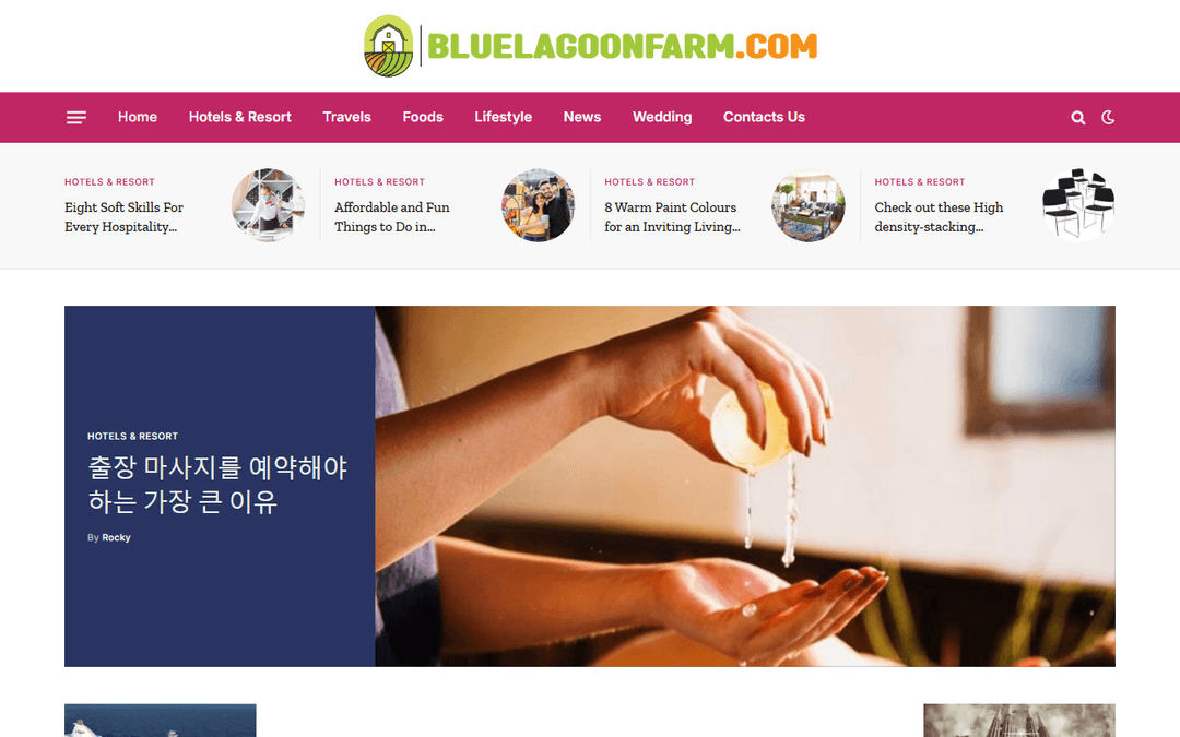 bluelagoonfarm.com publisher screenshot