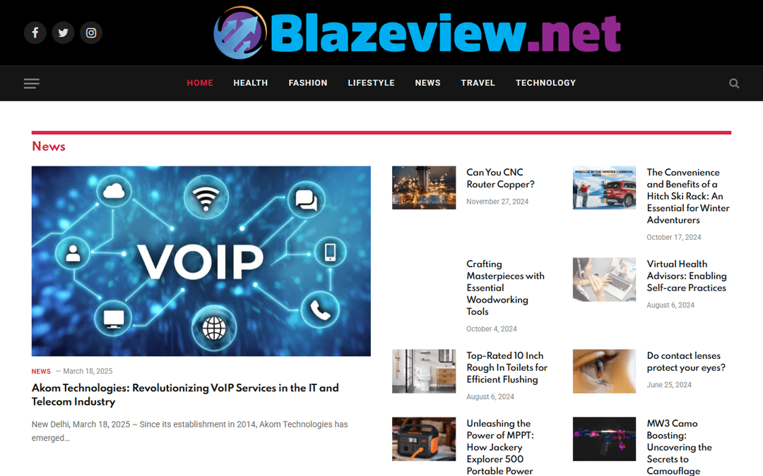 blazeview.net publisher screenshot