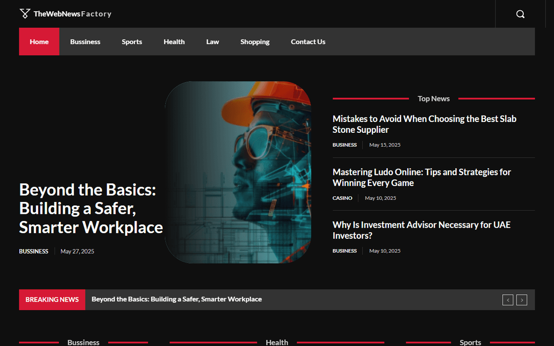 thewebnewsfactory.com publisher screenshot