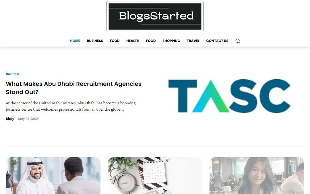 blogsstarted.com publisher screenshot