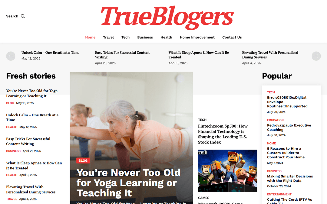trueblogers.com publisher screenshot