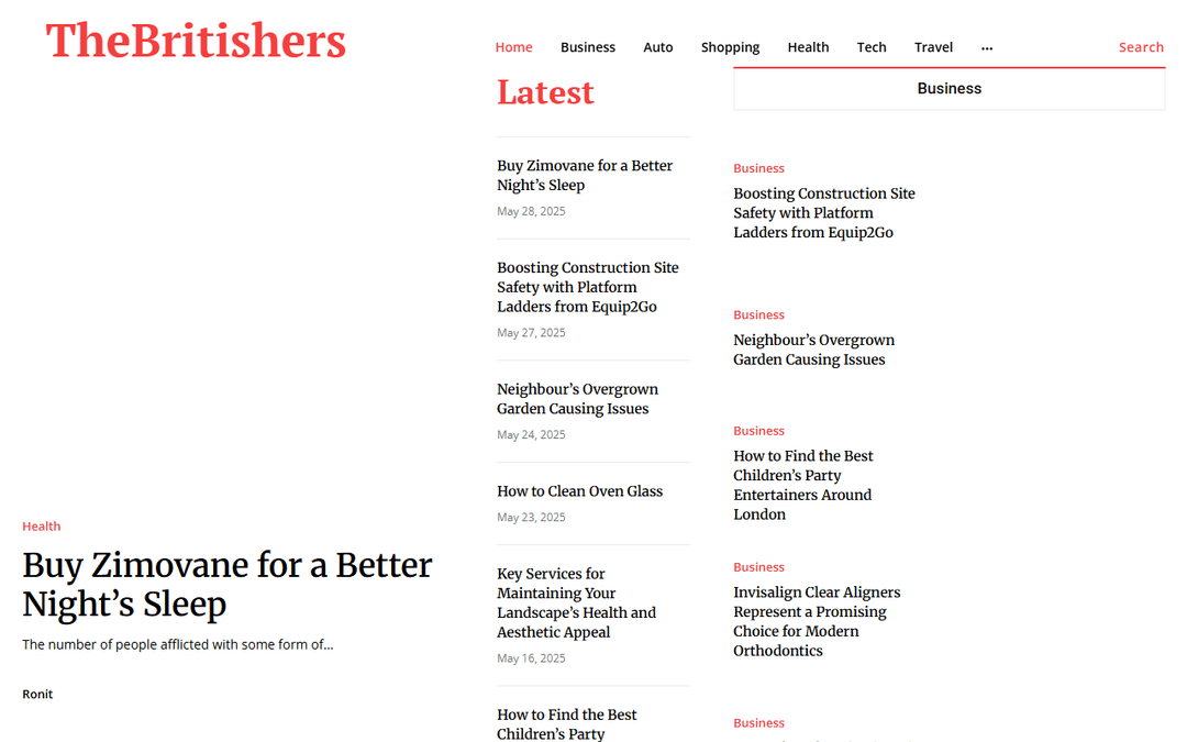 thebritishers.co.uk publisher screenshot