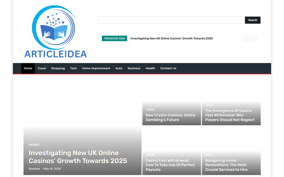 articleidea.co.uk publisher screenshot
