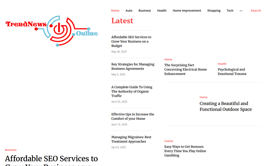 trendnewsonline.com publisher screenshot