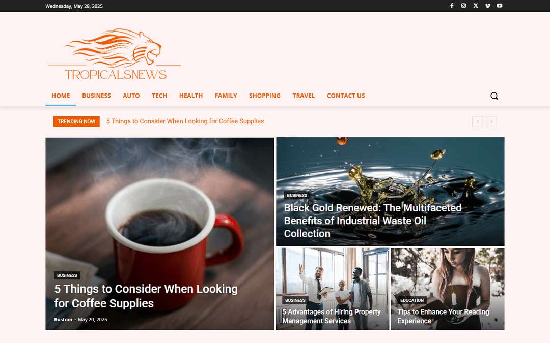 tropicalsnews.com publisher screenshot