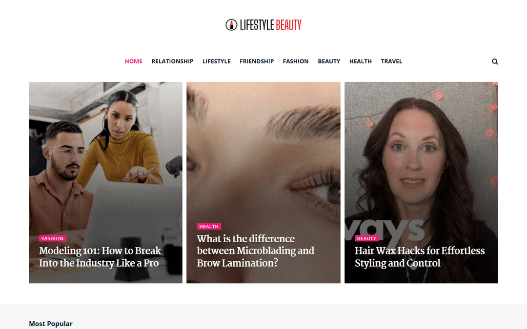 lifestylebeauty.info publisher screenshot