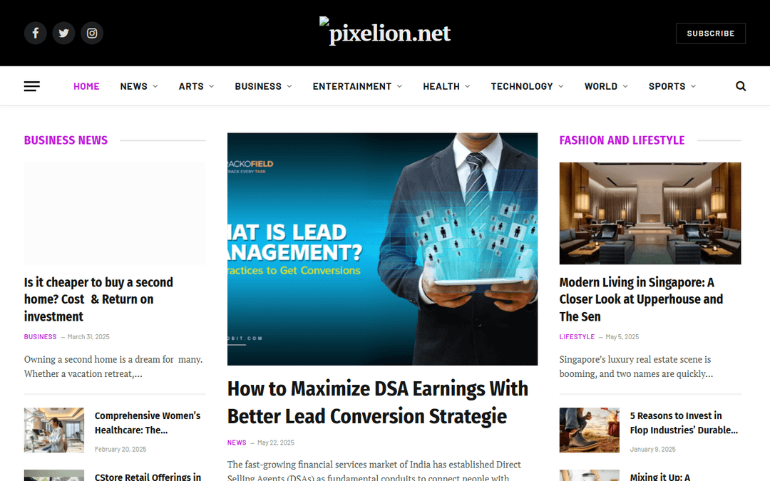 pixelion.net publisher screenshot