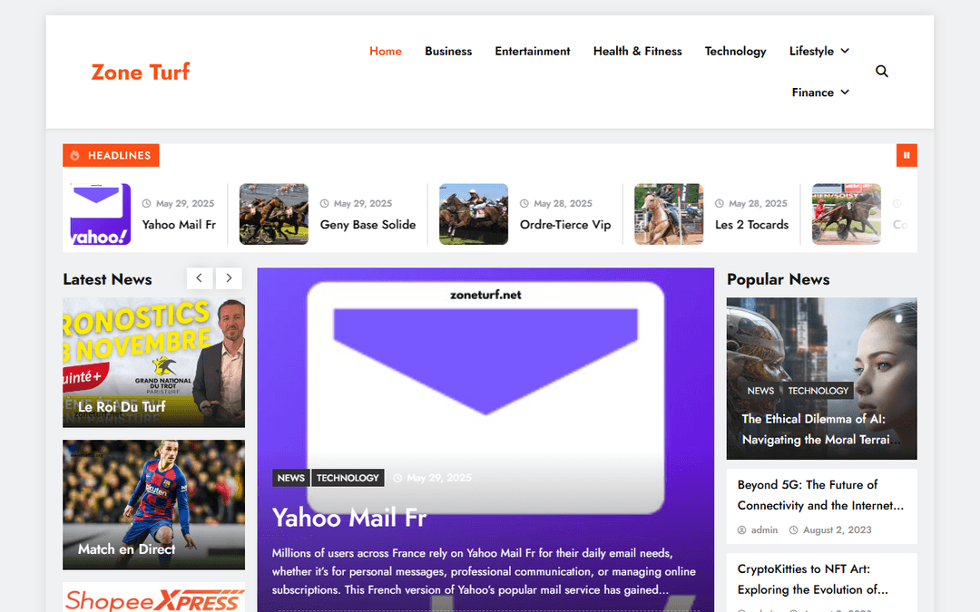 zoneturf.net publisher screenshot