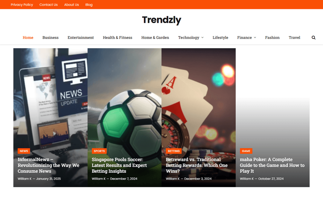 trendzly.com publisher screenshot
