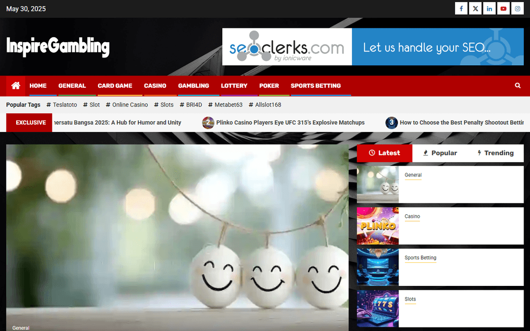inspiregambling.com publisher screenshot