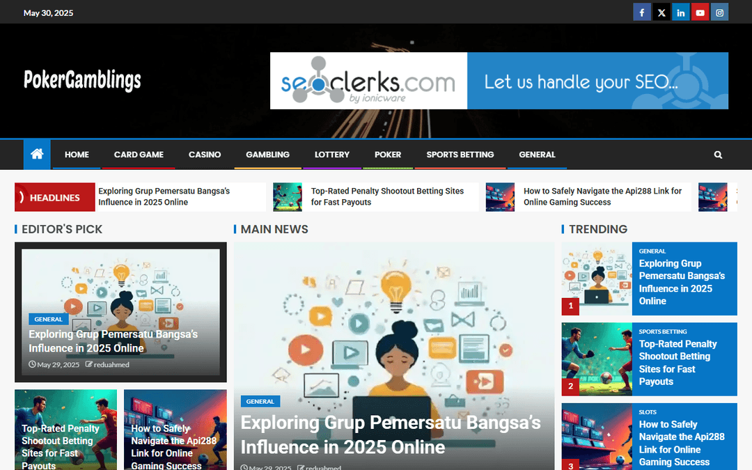 pokergamblings.com publisher screenshot
