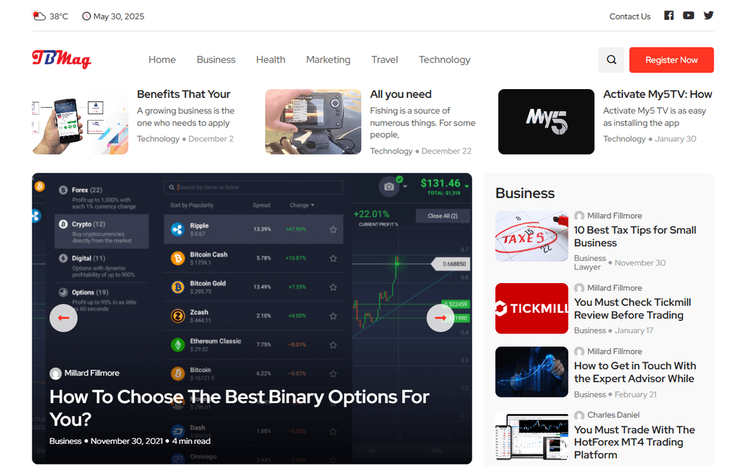 techbusinessmag.com publisher screenshot