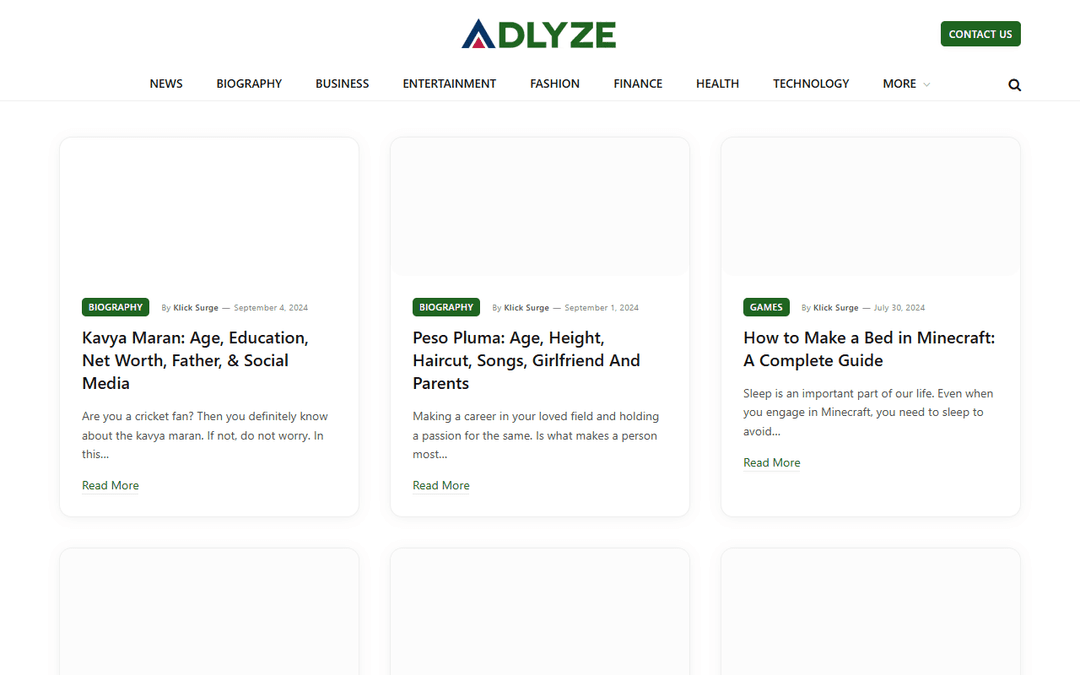 adlyze.com publisher screenshot