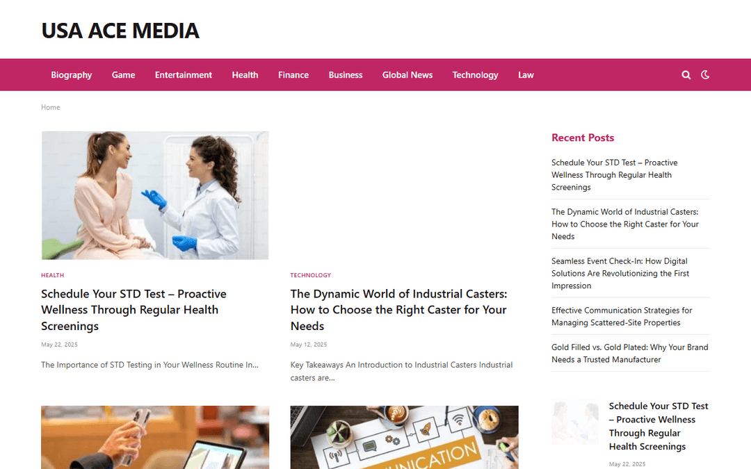 usaacemedia.com publisher screenshot