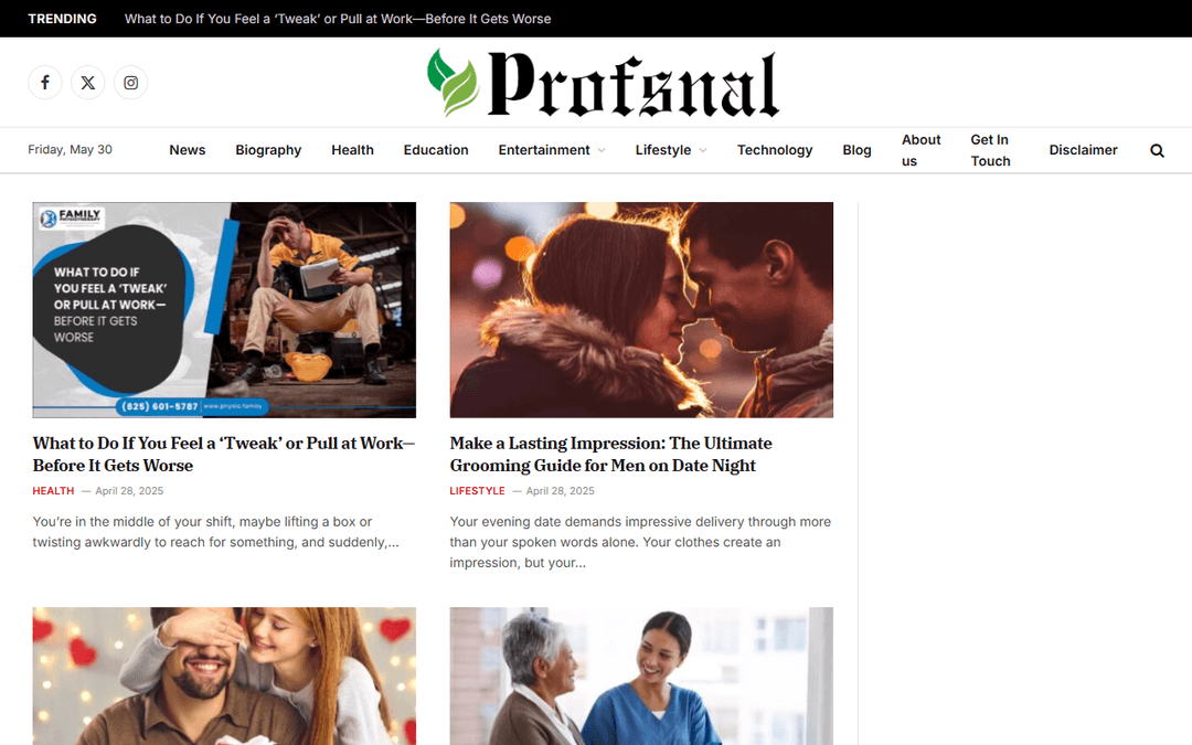 profsnal.com publisher screenshot