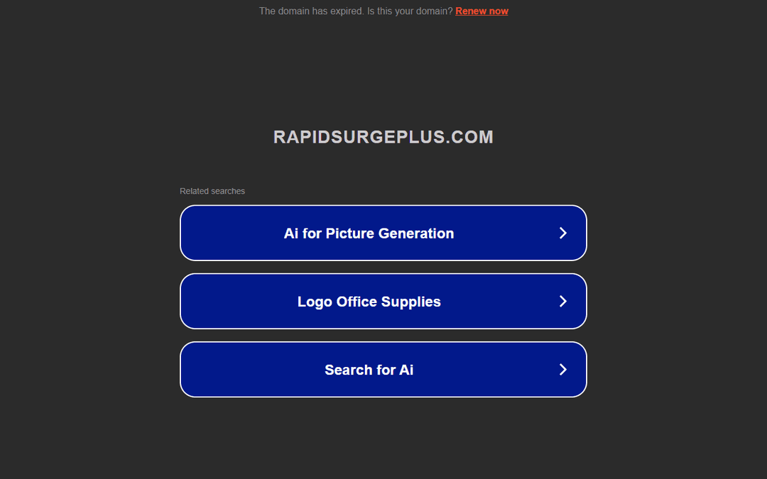 rapidsurgeplus.com publisher screenshot