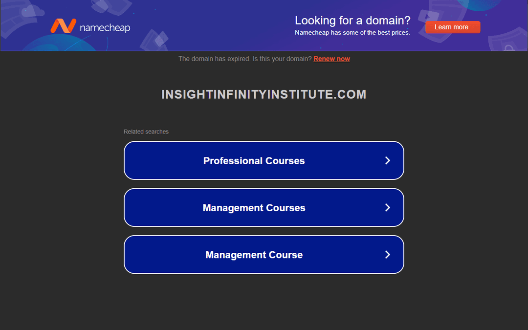 insightinfinityinstitute.com publisher screenshot