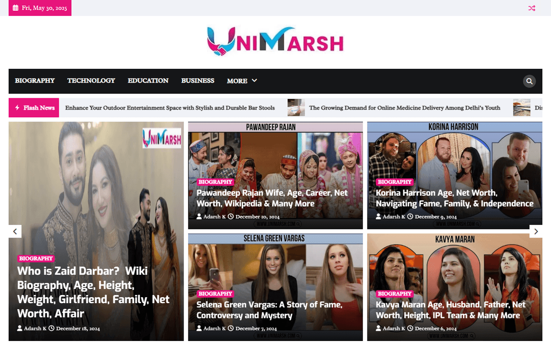unimarsh.com publisher screenshot