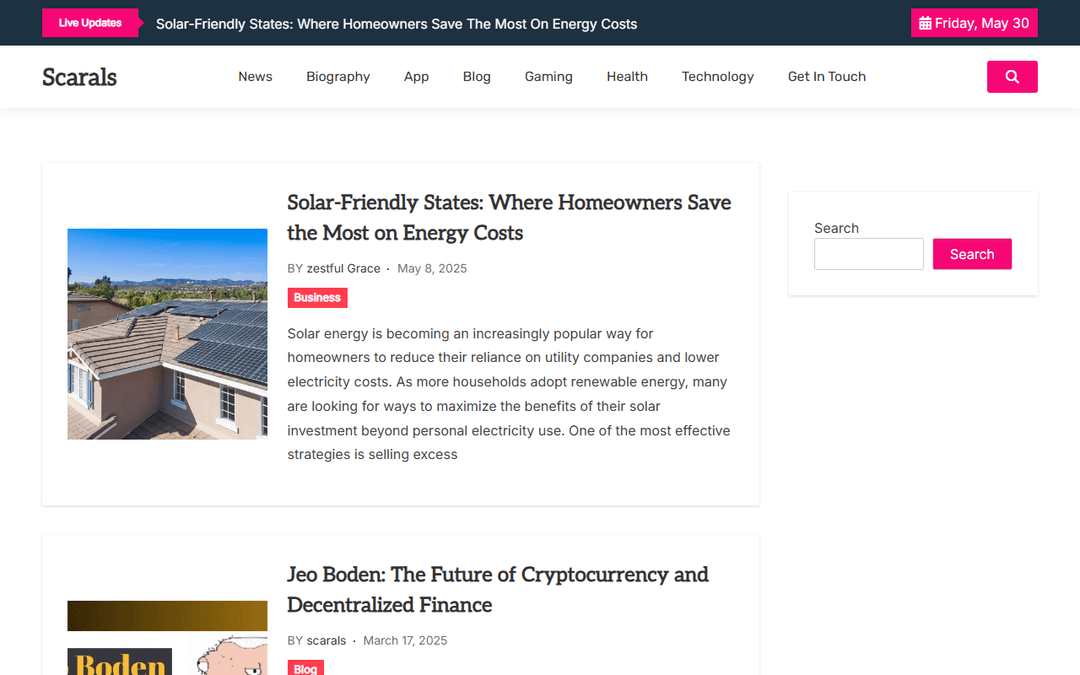 scarals.com publisher screenshot