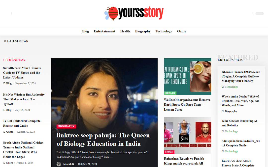 yourssstory.com publisher screenshot