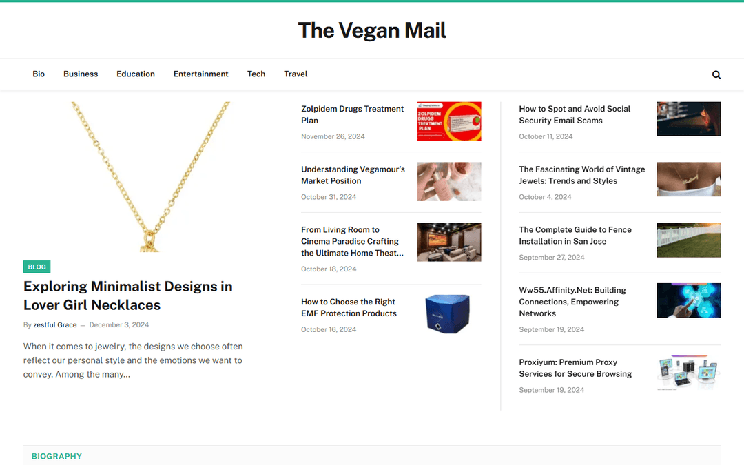 theveganmail.com publisher screenshot
