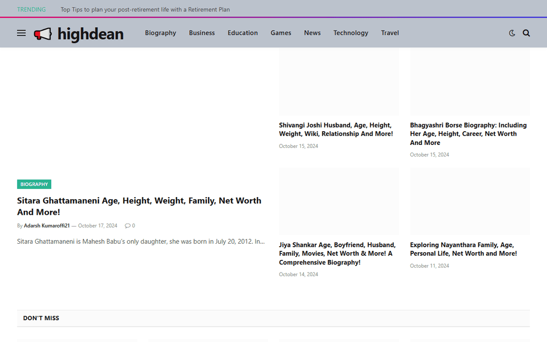 highdean.com publisher screenshot