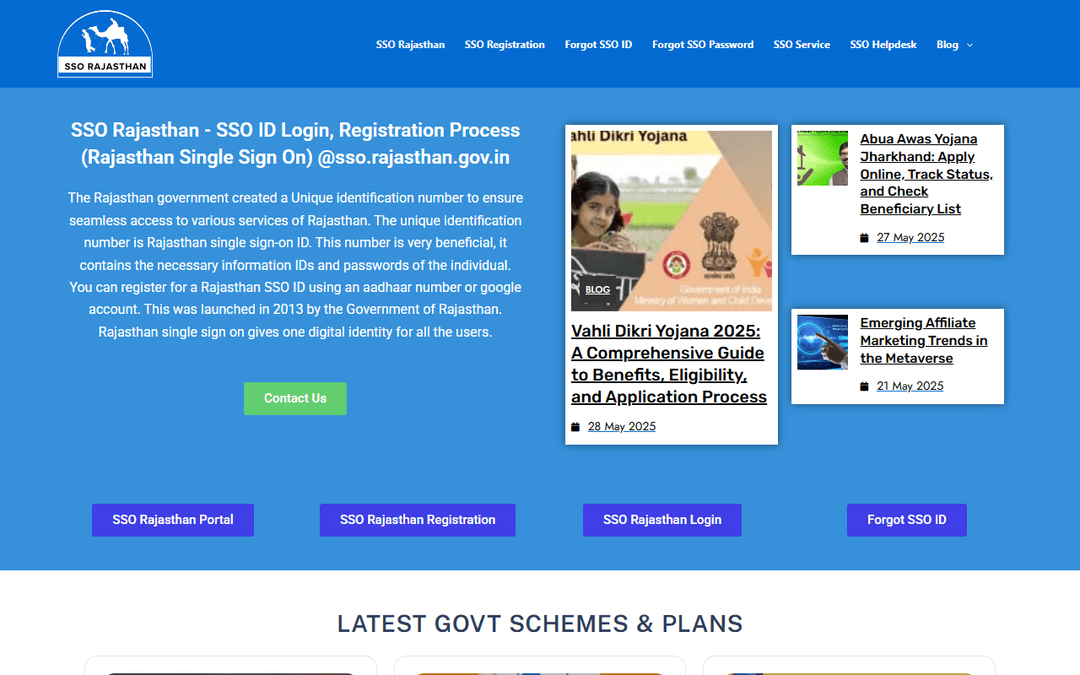 ssoidrajasthanlogin.com publisher screenshot